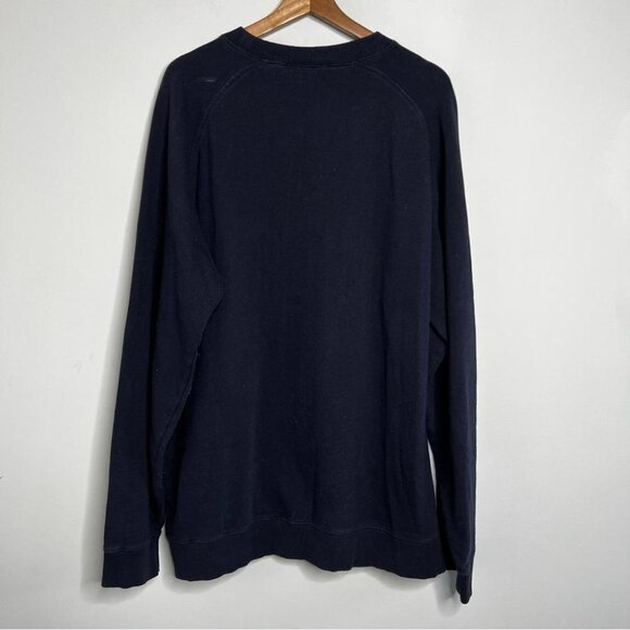 Timberland Mens Size XL Navy Blue Crewneck Sweatshirt with Yellow Graphic Casual - Picture 2 of 12